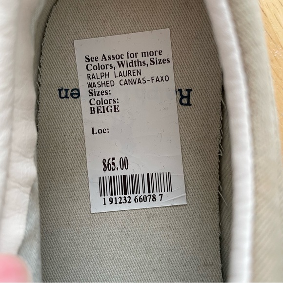 Polo Ralph Lauren Faxon Low-Top Canvas Sneaker - Beige - Mens Size 8 - Picture 11 of 15